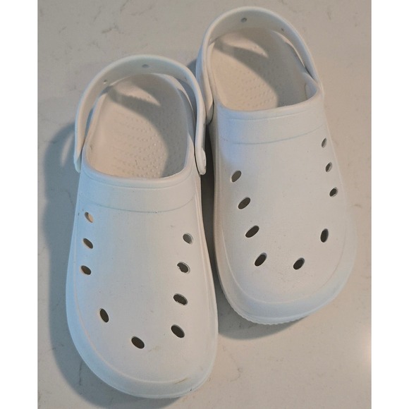Shoes - White Rubber Clogs Slip On Water Shoes Ventilated Garden Mules Size 7/8